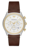  Shop Authentic Emporio Armani Chronograph White Dial Brown Leather Strap Watch For Men - AR11033 - Luxxuri