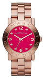 Marc Jacobs Amy Purple Dial Rose Gold Steel Strap Watch for Women - MBM8618