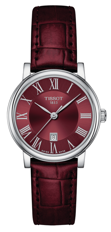  Shop Authentic Tissot Carson Premium Lady Maroon Dial Maroon Leather Strap Watch For Women - T122.210.16.373.00 - Luxxuri
