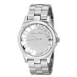  Shop Authentic Marc Jacobs Henry Transparent Silver Dial Silver Steel Strap Watch for Women - MBM3205 - Luxxuri