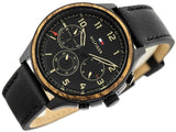  Shop Authentic Tommy Hilfiger Asher Chronograph Black Dial Black Leather Strap Watch For Men - 1791854 - Luxxuri