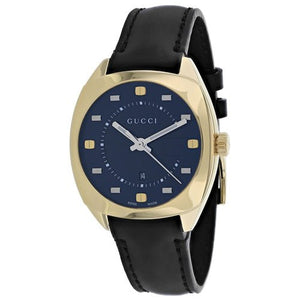  Shop Authentic Gucci GG2570 Quartz Black Dial Black Leather Strap Watch For Women - YA142408 - Luxxuri
