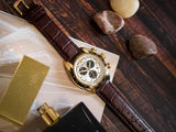 Shop Authentic Versace V-Ray Chronograph Quartz White Dial Brown Leather Strap Watch For Men - VE2I00221 - Luxxuri