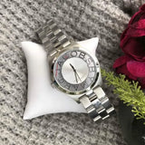 Shop Authentic Marc Jacobs Henry Transparent Silver Dial Silver Steel Strap Watch for Women - MBM3205 - Luxxuri