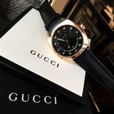  Shop Authentic Gucci GG2570 Black Dial Black Leather Strap Watch For Men - YA142310 - Luxxuri