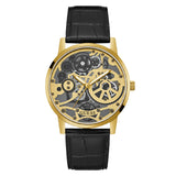  Shop Authentic Guess Gadget Gold Dial Black Leather Strap Watch for Men - GW0570G1 - Luxxuri