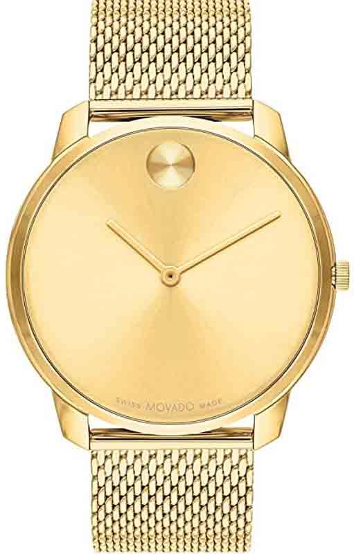  Shop Authentic Movado Bold Gold Dial Gold Mesh Bracelet Watch For Men - 3600373 - Luxxuri