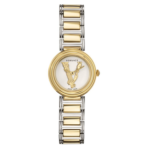  Shop Authentic Versace Virtus Quartz White Dial Two Tone Steel Strap Watch For Women - VET300721 - Luxxuri