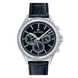  Shop Authentic Tommy Hilfiger Ari Diamonds Black Dial Black Leather Strap Watch for Women - 1781981 - Luxxuri