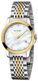  Shop Authentic Gucci G Timeless Diamonds Mother of Pearl Dial Two Tone Mesh Bracelet Watch for Women - YA126513 - Luxxuri