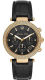  Shop Authentic Michael Kors Parker Chronograph Black Dial Black Leather Strap Watch For Women - MK6984 - Luxxuri