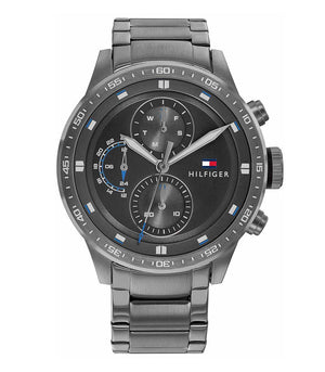  Shop Authentic Tommy Hilfiger Trent Chronograph Grey Dial Grey Steel Strap Watch For Men - 1791806 - Luxxuri