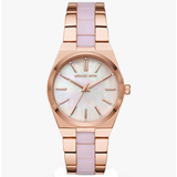  Shop Authentic Michael Kors Channing Quartz Mother of Pearl Pink Dial Two Tone Steel Strap Watch For Women - MK6652 - Luxxuri