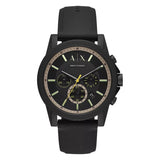  Shop Authentic Armani Exchange Outerbanks Chronograph Black Dial Black Silicone Strap Watch For Men - AX1343 - Luxxuri