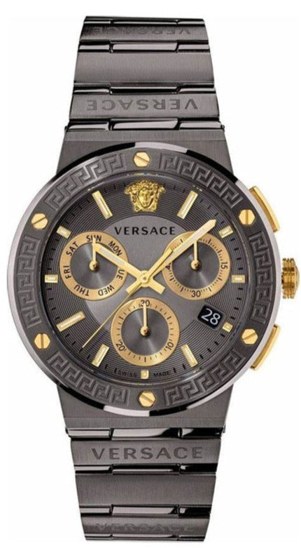  Shop Authentic Versace Greca Icon Quartz Black Dial Black Steel Strap Watch For Men - VEZ900521 - Luxxuri