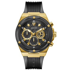  Shop Authentic Guess Poseidon Chronograph Black Dial Black Silicone Strap Watch For Men - GW0425G1 - Luxxuri