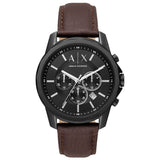  Shop Authentic Armani Exchange Outerbanks Chronograph Black Dial Brown Leather Strap Watch For Men - AX1732 - Luxxuri