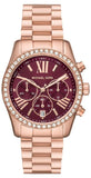  Shop Authentic Michael Kors Lexington Chronograph Red Dial Rose Gold Steel Strap Watch For Women - MK7275 - Luxxuri