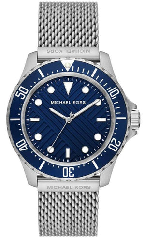  Shop Authentic Michael Kors Everest Quartz Blue Dial Silver Mesh Bracelet Watch For Men - MK9082 - Luxxuri
