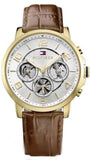  Shop Authentic Tommy Hilfiger Keagan Quartz Silver Dial Brown Leather Strap Watch for Men - 1791291 - Luxxuri