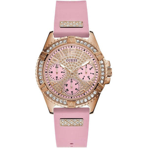  Shop Authentic Guess Frontier Diamonds Rose Gold Dial Pink Rubber Strap Watch For Women - W1160L5 - Luxxuri