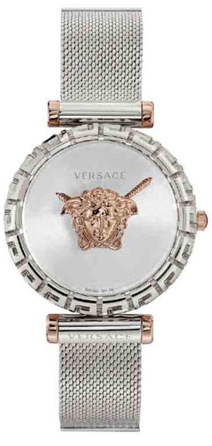  Shop Authentic Versace Palazzo Empire Silver Dial Silver Mesh Bracelet Watch for Women - VEDV00419 - Luxxuri