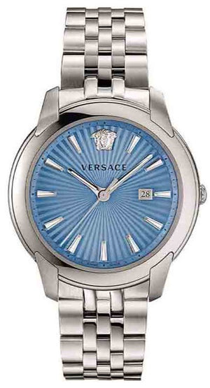  Shop Authentic Versace V-Urban Light Blue Dial Silver Steel Strap Watch for Men - VELQ00419 - Luxxuri
