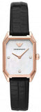  Shop Authentic Emporio Armani Gioia Quartz Mother of Pearl Dial Black Leather Strap Watch For Women - AR11390 - Luxxuri