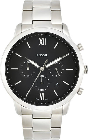 Shop Authentic Fossil Neutra Chronograph Black Dial Silver Steel Strap Watch for Men - FS5384 - Luxxuri