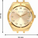  Shop Authentic Guess Crystalline Diamonds Gold Dial Gold Steel Strap Watch for Women - GW0114L2 - Luxxuri