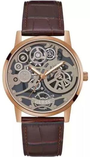  Shop Authentic Guess Gadget Brown Dial Brown Leather Strap Watch for Men - GW0570G2 - Luxxuri