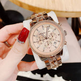  Shop Authentic Michael Kors Ritz Chronograph Rose Gold Dial Rose Gold Steel Strap Watch For Women - MK7223 - Luxxuri