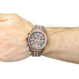  Shop Authentic Michael Kors Lexington Chronograph Black Dial Two Tone Steel Strap Watch for Men - MK8561 - Luxxuri