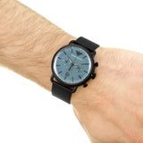  Shop Authentic Emporio Armani Aviator Chronograph Blue Dial Black Mesh Bracelet Watch For Men - AR11201 - Luxxuri