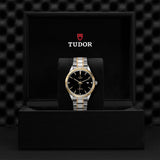  Shop Authentic Tudor Style Automatic Diamonds Black Dial Two Tone Steel Strap Watch for Men - M12713-00011 - Luxxuri