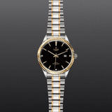  Shop Authentic Tudor Style Automatic Diamonds Black Dial Two Tone Steel Strap Watch for Men - M12713-00011 - Luxxuri