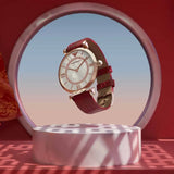  Shop Authentic Emporio Armani Gianni T-Bar Analog Mother of Pearl Dial Red Leather Strap Watch For Women - AR11322 - Luxxuri