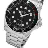  Shop Authentic Gucci Dive Analog Black Dial Silver Steel Strap Watch For Men - YA136208 - Luxxuri