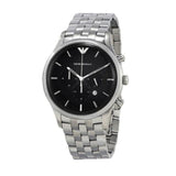  Shop Authentic Emporio Armani Chronograph Black Dial Silver Steel Strap Watch For Men - AR11017 - Luxxuri
