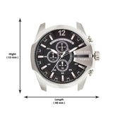  Shop Authentic Diesel Mega Chief Black & Silver Round Dial Brown Leather Strap Watch For Men - DZ4290 - Luxxuri