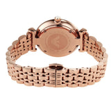  Shop Authentic Emporio Armani Gianni T-Bar Crystals Silver Dial Rose Gold Steel Strap Watch For Women - AR11446 - Luxxuri