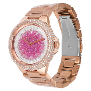  Shop Authentic Michael Kors Camille Analog Pink Dial Rose Gold Steel Strap Watch for Women - MK7340 - Luxxuri