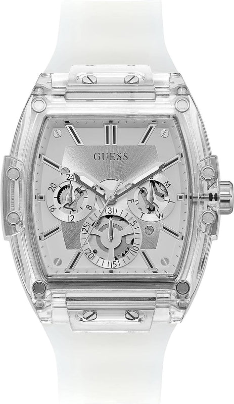  Shop Authentic Guess Phoenix Multi Function Silver Dial White Rubber Strap Watch for Men - GW0203G1 - Luxxuri