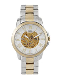 Shop Authentic Fossil Grant Automatic Skeleton White Dial Two Tone Steel Strap Watch for Men - ME3112 - Luxxuri