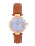  Shop Authentic Guess Park Avenue Blue Dial Brown Leather Strap Watch for Women - W0838L2 - Luxxuri