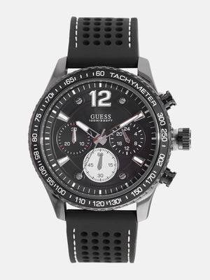  Shop Authentic Guess Fleet Chronograph Black Dial Black Rubber Strap Watch for Men - W0971G1 - Luxxuri