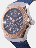  Shop Authentic Guess Legacy Analog Blue Dial Blue Denim Strap Watch for Men - W1058G1 - Luxxuri