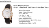  Shop Authentic Emporio Armani Classic Quartz Mother of Pearl Dial Brown Leather Strap Watch For Women - AR1601 - Luxxuri