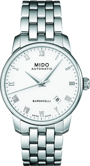  Shop Authentic Mido Baroncelli II Automatic White Dial Silver Steel Strap Watch For Men - M8600.4.26.1 - Luxxuri