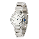  Shop Authentic Cartier Ballon Bleu De Cartier Diamonds White Dial Silver Steel Strap Watch for Women - W4BB0015 - Luxxuri